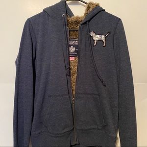 Pink Victoria Secret zip-up hoodie